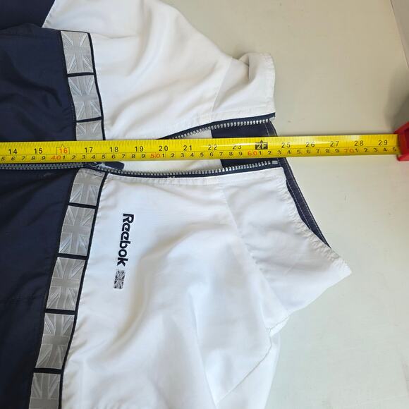 Reebok, Vintage Blue and White Wind Break with Grey Logo Border, Men's XL - Picture 7 of 8